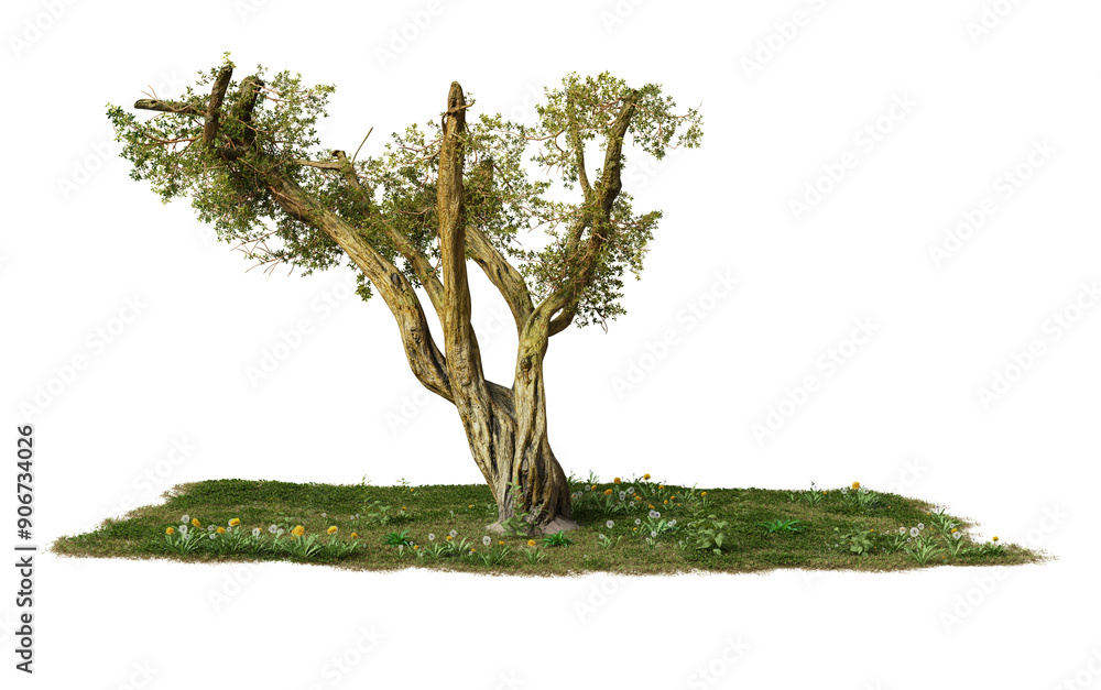Fototapeta premium Model olive tree on a black background.