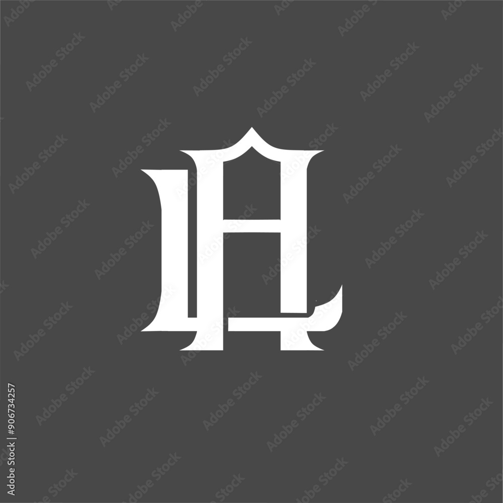 Monogram logo a combination of the letters a and l or the letters l and a Monogram logo a combination of the letters a and l or the letters l and a