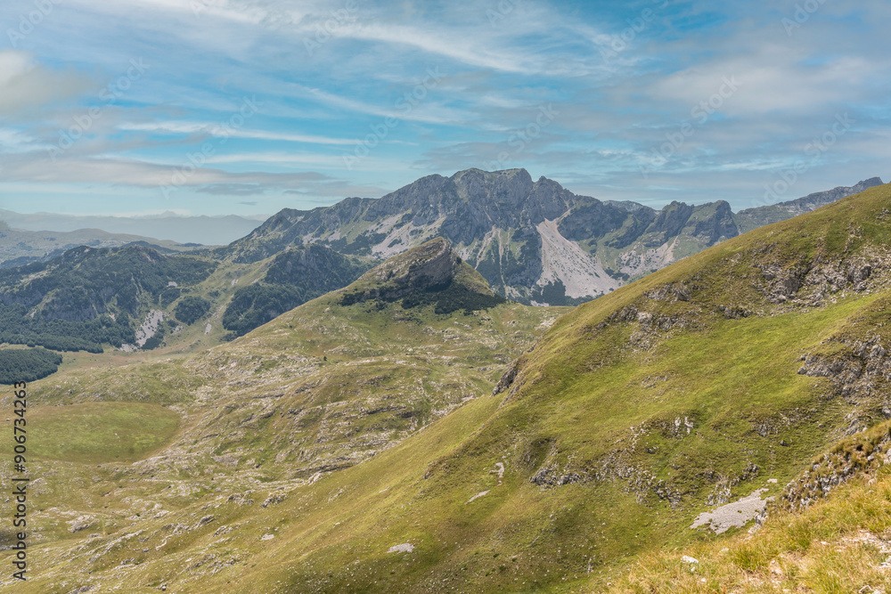 Fototapeta premium Majestic summer day in the Durmitor National park. Village Zabljak, Montenegro, Balkans, Europe. Scenic image of popular travel destination. Discover the beauty of earth. Hiking nature destination