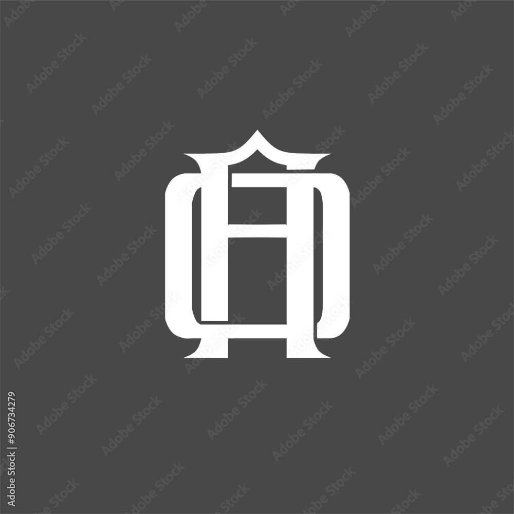 Monogram logo a combination of the letters a and o or the letters o and a Monogram logo a combination of the letters a and o or the letters o and a