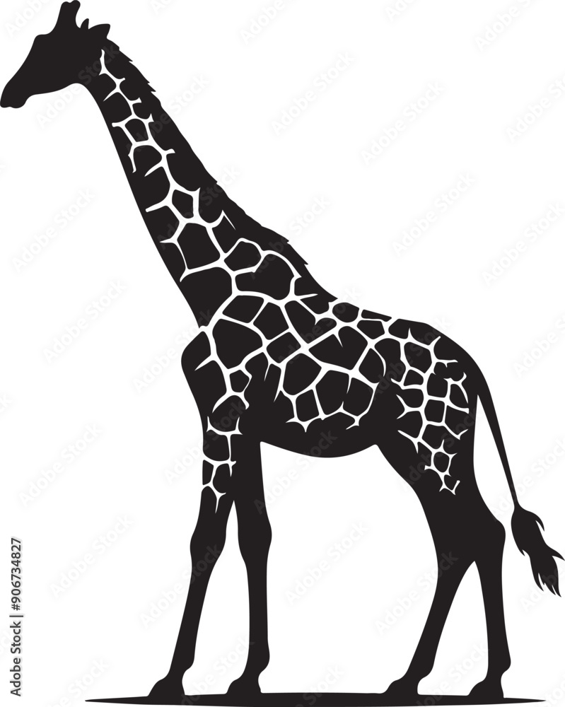 Naklejka premium giraffe vector art,graphics giraffes icons set,vintage illustration giraffe clipart,vector giraffes flat style artwork design