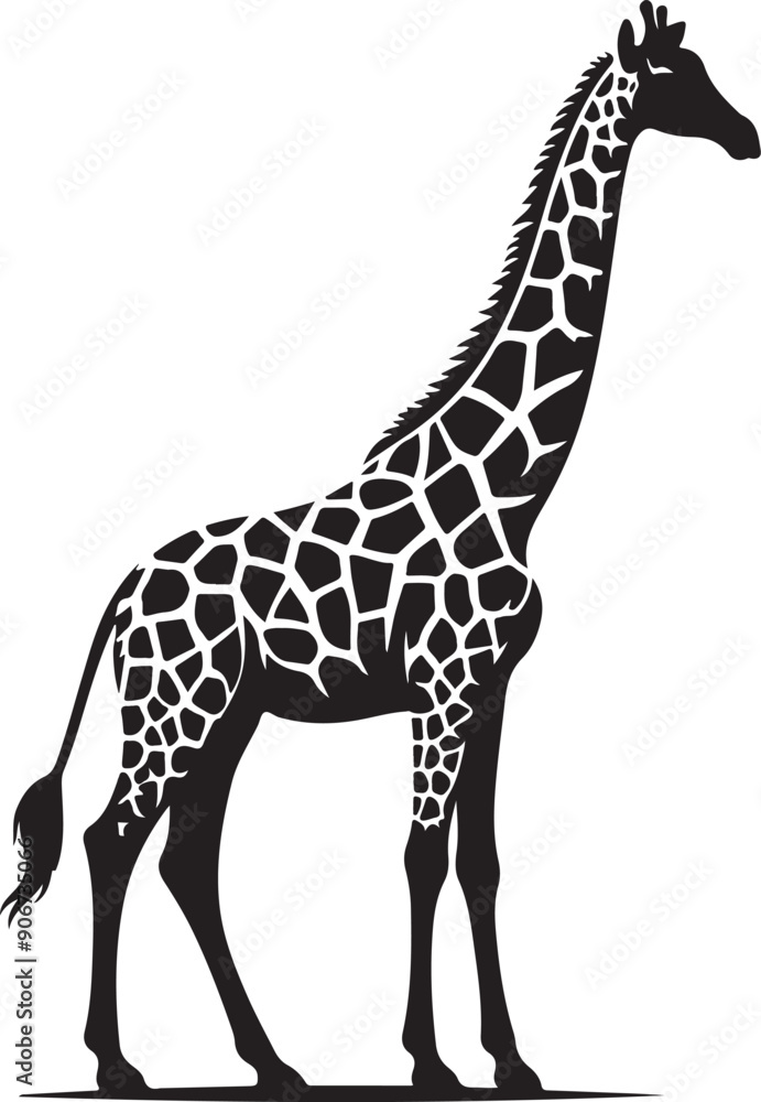 Naklejka premium giraffe vector art,graphics giraffes icons set,vintage illustration giraffe clipart,vector giraffes flat style artwork design