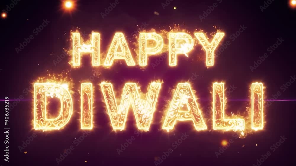 Celebrate the festive spirit of diwali with illuminated text and sparkling fireworks on a dark background Celebrate the festive spirit of diwali with illuminated text and sparkling fireworks on a dark background
