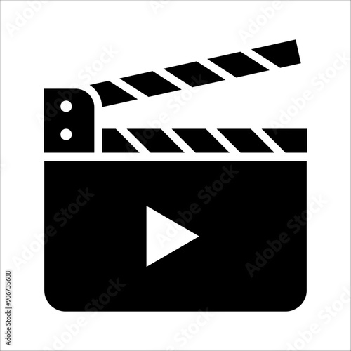 Film clapperboard isolated on white background. Blank movie clapper cinema vector illustration eps 10