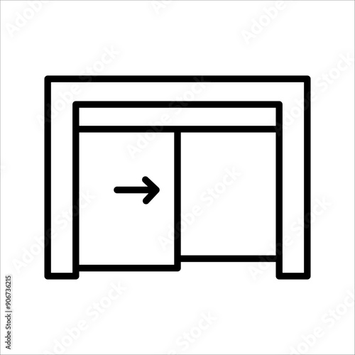 sliding door icon set. sliding door sign. vector illustration on white background.