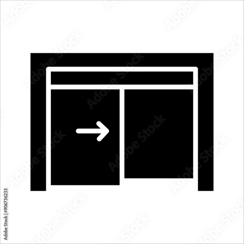 sliding door icon set. sliding door sign. vector illustration on white background.