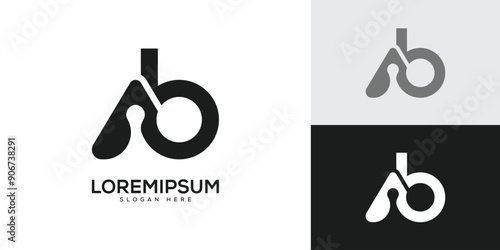 Letter Ab modern Logo Vector Design. Minimal ab logo  template.