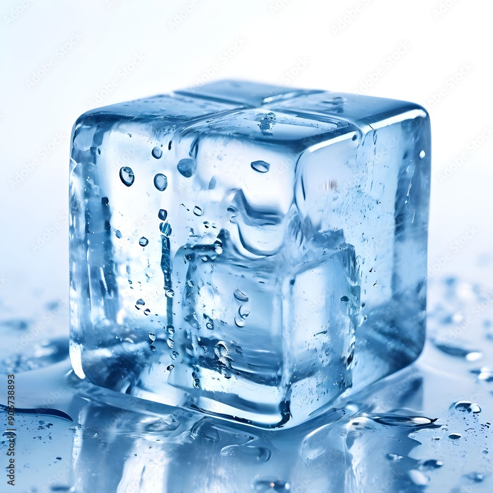 ice cubes on a blue background ice cubes on a blue background