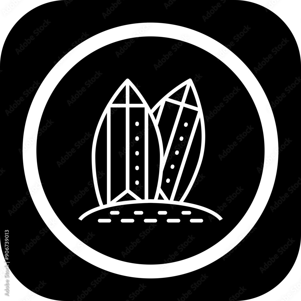 Surfing Board Icon Design Surfing Board Icon Design