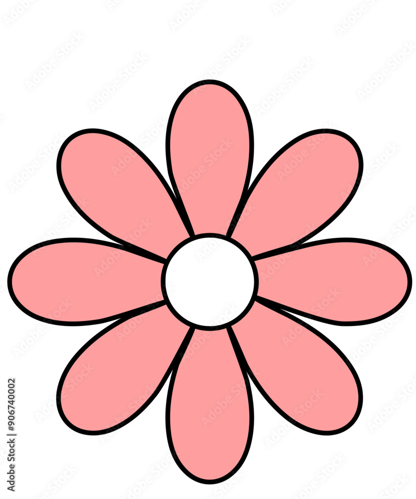 Flower clip art design on plain white transparent isolated background for card, shirt, hoodie, sweatshirt, apparel, tag, mug, icon, poster or badge Flower clip art design on plain white transparent isolated background for card, shirt, hoodie, sweatshirt, apparel, tag, mug, icon, poster or badge