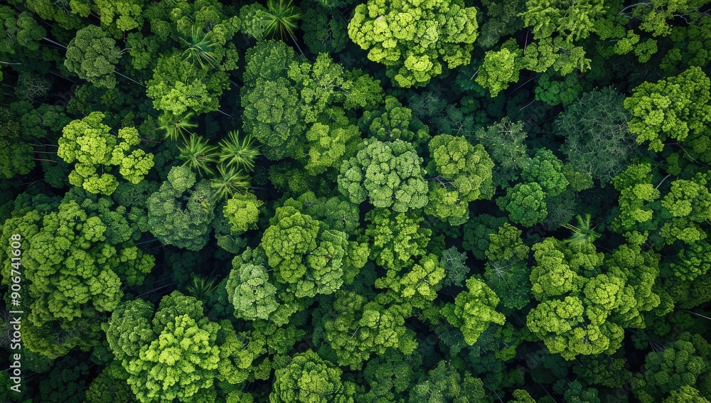 Aerial View of a Lush Tropical Rainforest