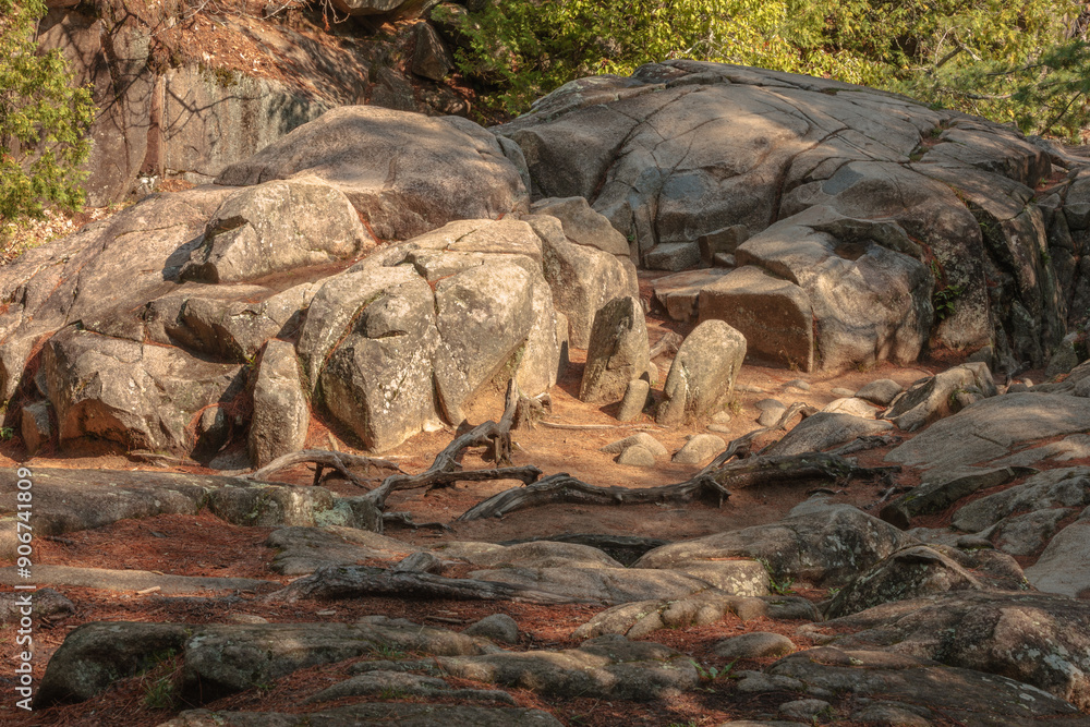 Large boulders are part of the natural landscape at Dave's Falls County Park, Marinette County, Amberg, Wisconsin Large boulders are part of the natural landscape at Dave's Falls County Park, Marinette County, Amberg, Wisconsin