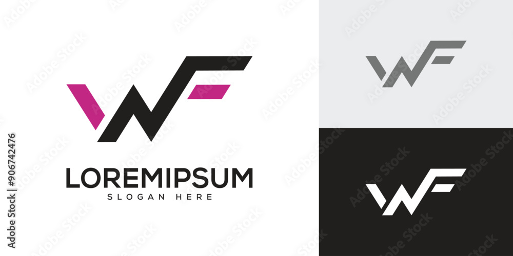 Letter WNF Logo Vector Minimal Design Template. Letter WNF Logo Vector Minimal Design Template.