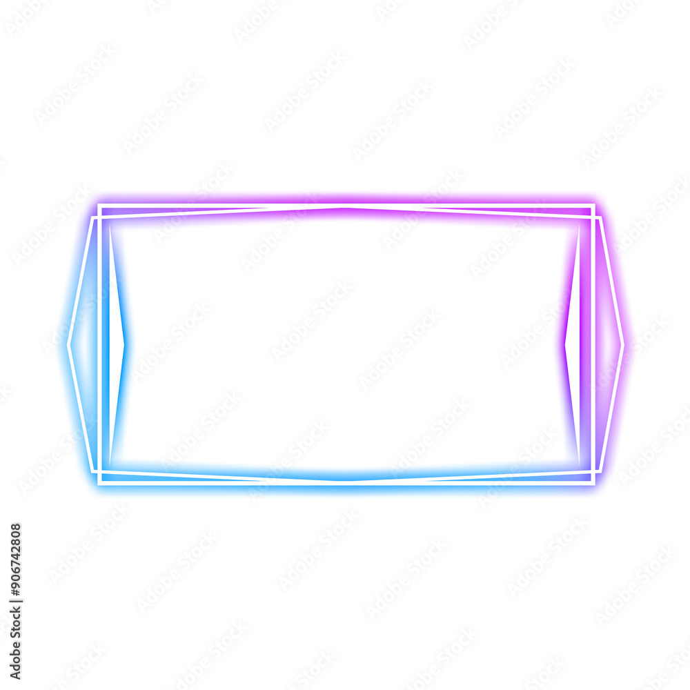 frame rectangle and arrow side neon light neon