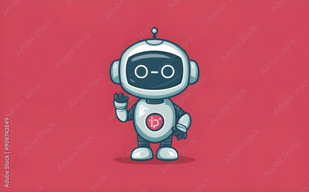 Adorable Robot Mascot Logo Design Cute Little Robot IP Image Adorable Robot Mascot Logo Design Cute Little Robot IP Image