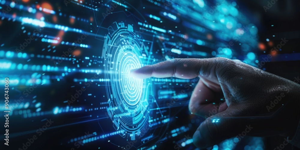 A person's hand is touching a digital screen, showing a familiar device interaction A person's hand is touching a digital screen, showing a familiar device interaction