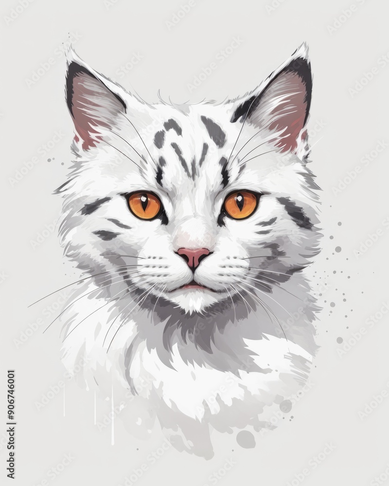 Cute white cat vector illustration Cute white cat vector illustration
