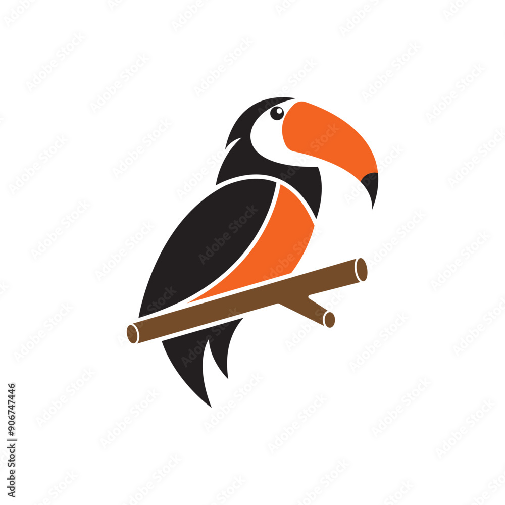 Naklejka premium Toucan Bird Logo Design. Simple and Modern. Vector illustration