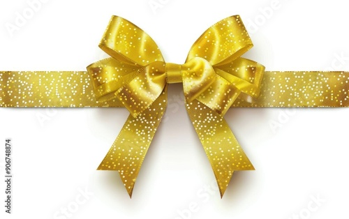 Golden Bow with Glitter