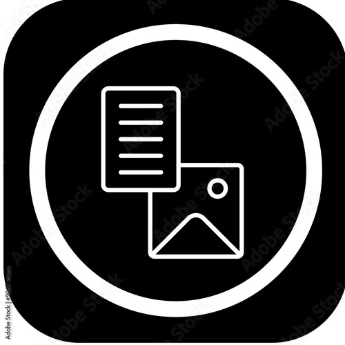 Text To Image Vector Icon Design
