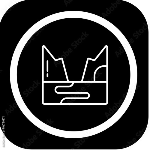 Fjord Vector Icon Design