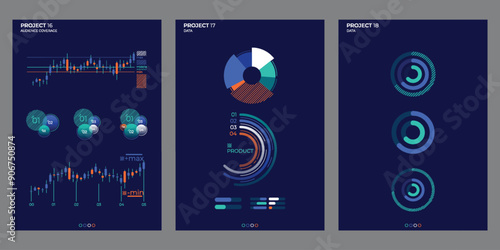 Abstract elements business charts. Abstract vector illustration.