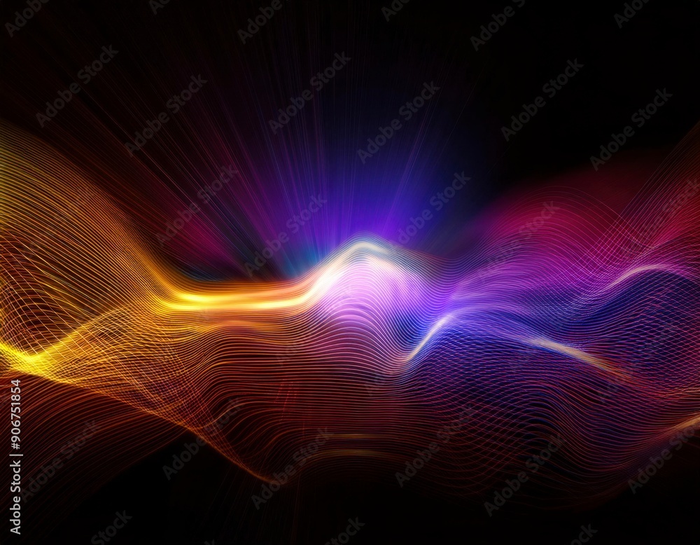 Obraz premium Digital wave pattern background. Virtual background. Generated image