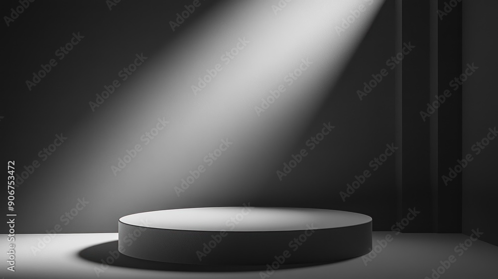 podium with sunlight on gray background podium with sunlight on gray background