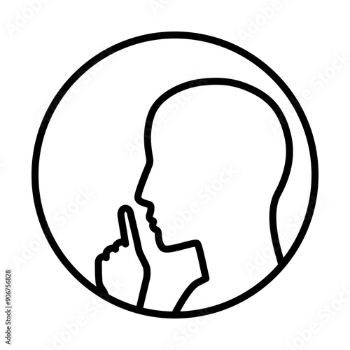 Quiet zone line icon. Clipart image isolated on white background