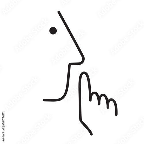 Quiet shhh icon. Clipart image isolated on white background