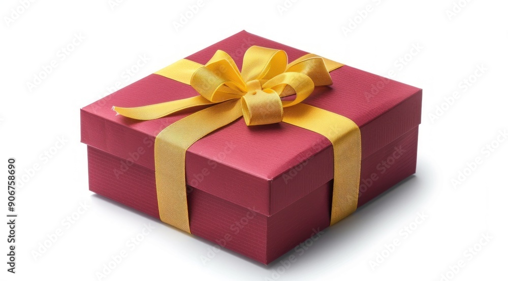 Red Gift Box with Golden Bow Red Gift Box with Golden Bow