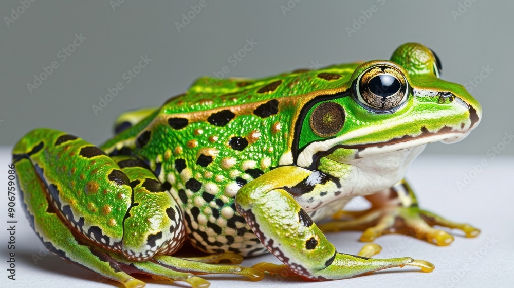 Close-up of Vibrant Green Frog with Patterns Close-up of Vibrant Green Frog with Patterns