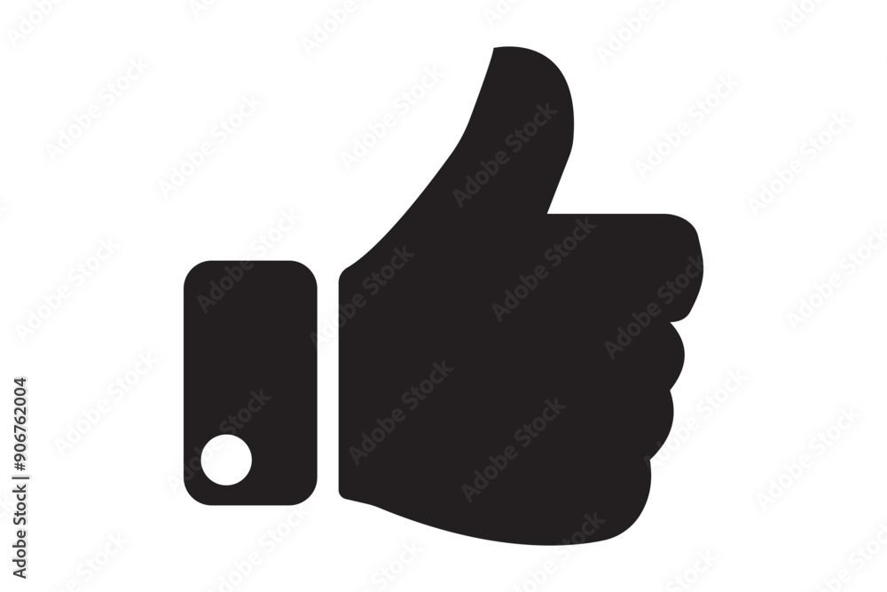 Thumbs up icon. Black Thumb up icon on white background. Vector illustration Thumbs up icon. Black Thumb up icon on white background. Vector illustration