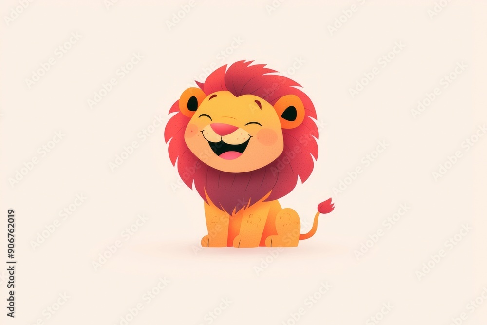 Cute Cartoon Lion with Big Smile Cute Cartoon Lion with Big Smile