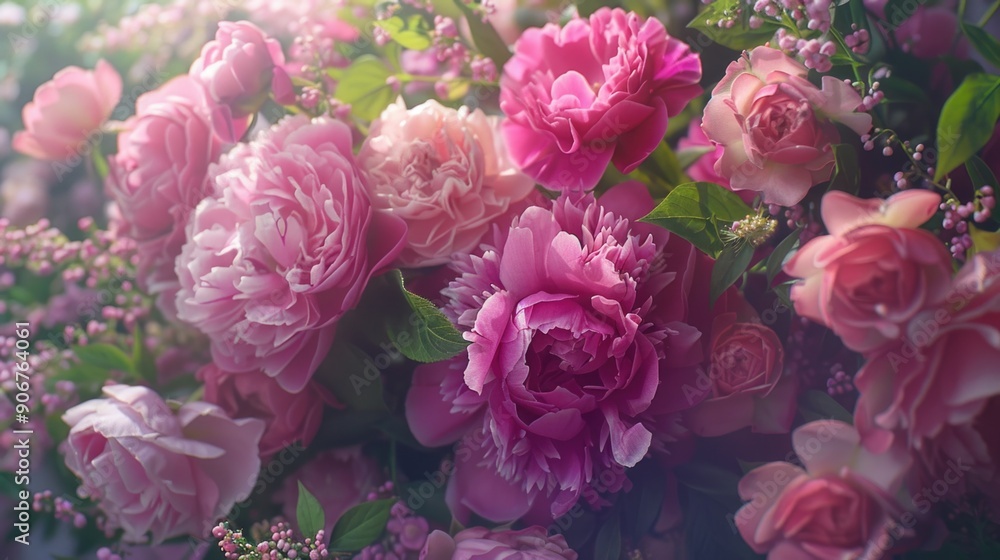 Fresh pink blooms in a decorative glass vase Fresh pink blooms in a decorative glass vase