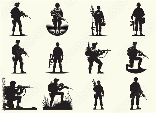 Soldier Silhouette Vector Illustration