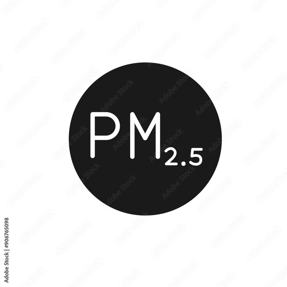 PM 25 symbol round icon. Clipart image isolated on white background PM 25 symbol round icon. Clipart image isolated on white background