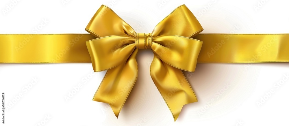 Golden Ribbon Bow with Satin Texture Golden Ribbon Bow with Satin Texture