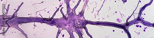 Neurons of the Dorsal Root Ganglion with prominent Nissl bodies and nucleoli stained with Cresyl Violet photo