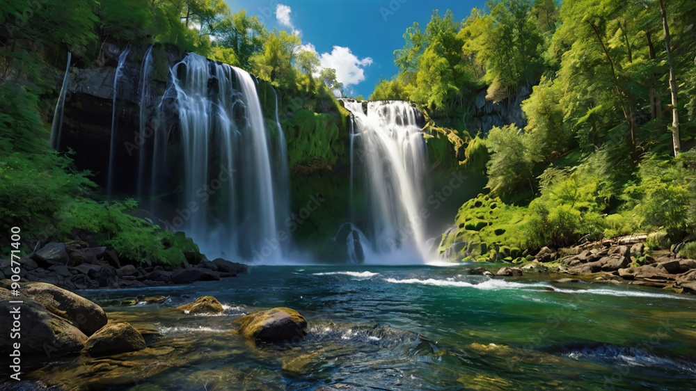 Obraz premium waterfall in the forest