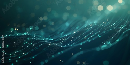 Digital technology speed connect blue green background, high-tech circuit board or futuristic interface