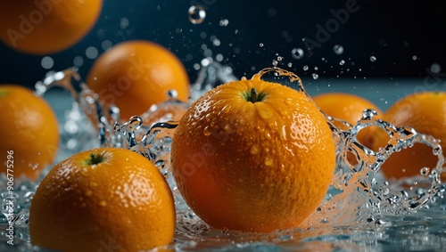 orange in water splash