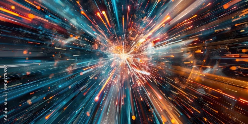 Abstract Light Streaks in Cosmic Space Abstract Light Streaks in Cosmic Space