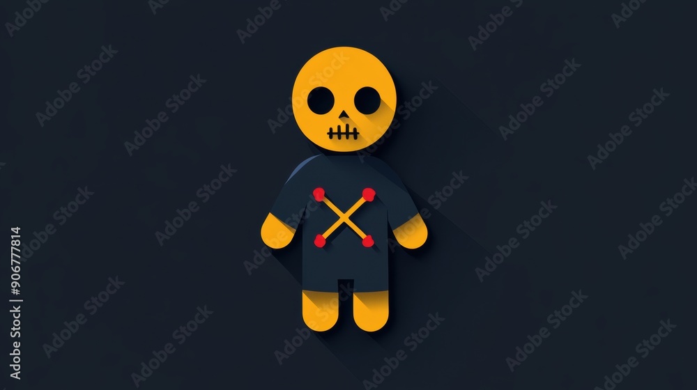 Stylized Skeleton Character with Crossed Bones Stylized Skeleton Character with Crossed Bones