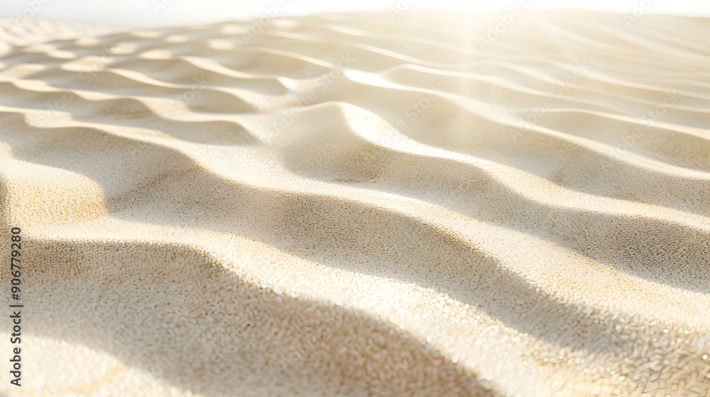 A sandy beach with a sun shining on it A sandy beach with a sun shining on it