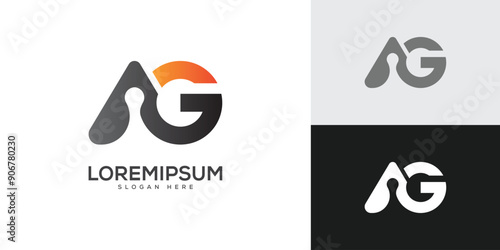 Letter AG Logo Vector Minimal Design Template.