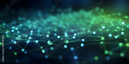 Digital technology speed connect blue green background, high-tech circuit board or futuristic interface