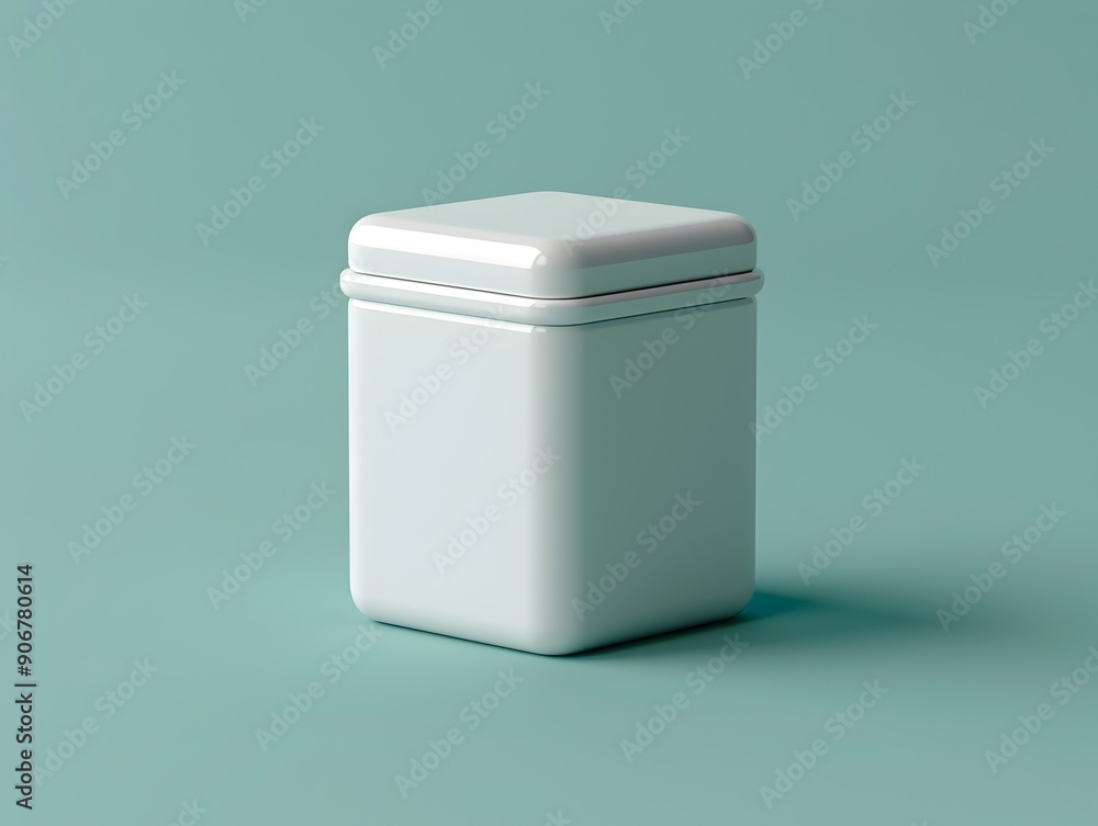 3D Rendered Square Plastic Container with Copyspace on Isolated Background 3D Rendered Square Plastic Container with Copyspace on Isolated Background