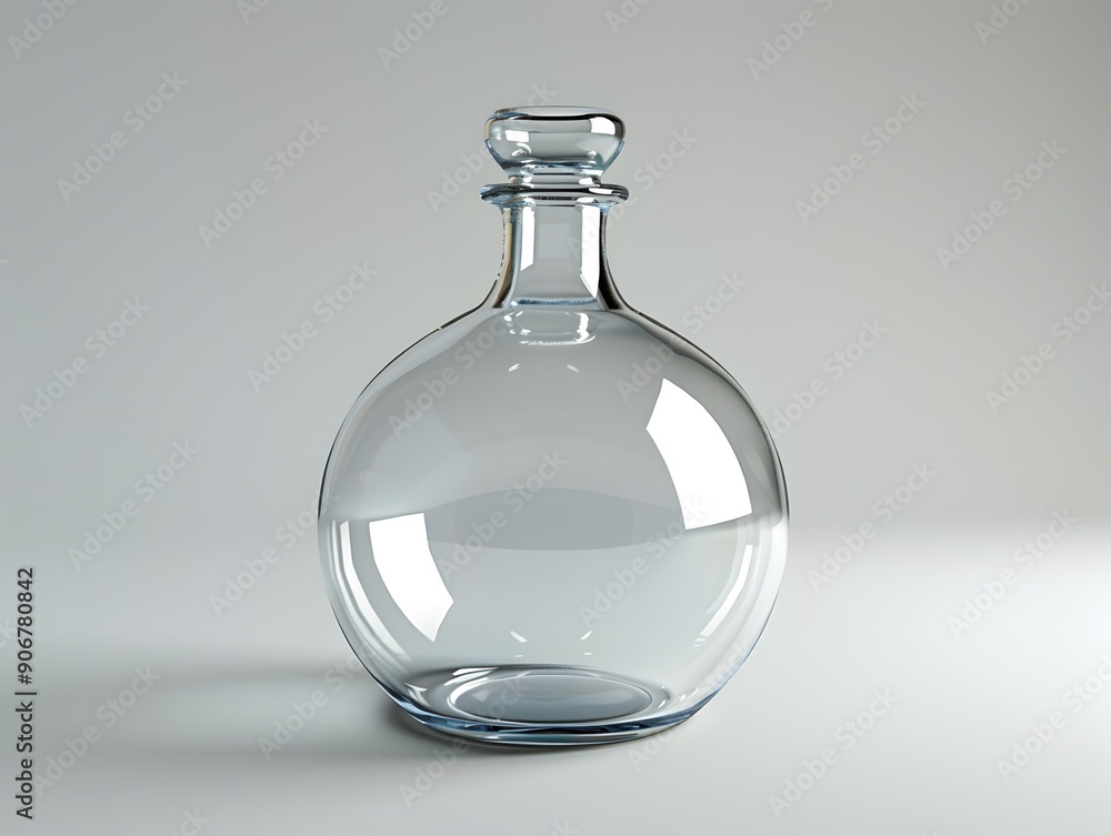 Elegant Transparent Glass Bottle with Clean White Background for Product Showcase or Branding Elegant Transparent Glass Bottle with Clean White Background for Product Showcase or Branding