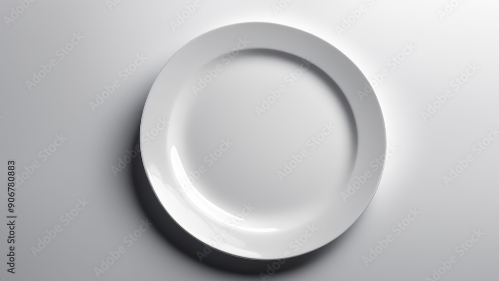 Empty white plate on table with top view Empty white plate on table with top view